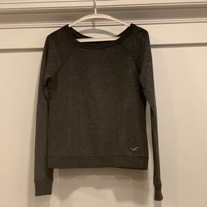 Hollister Boat Neck Sweater Top Size S in Sparkly Gray